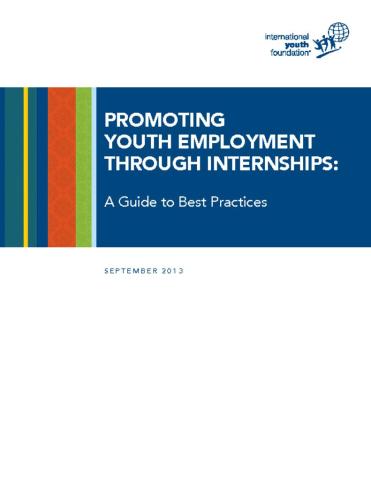 Promoting Youth Employment through Internships: A Guide to Best Practices cover