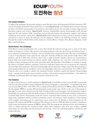 EquipYouth South Korea Fact Sheet cover