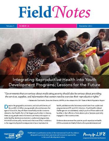 FieldNotes: Integrating Reproductive Health into Youth Development Programs Cover
