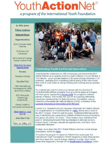YouthActionNet® News (October 2011) Cover